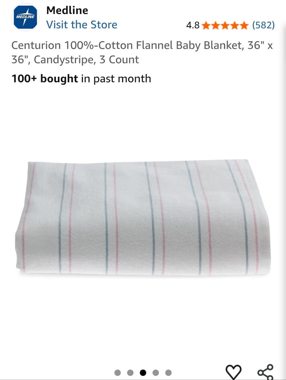 Medline Baby Blanket 3 Count